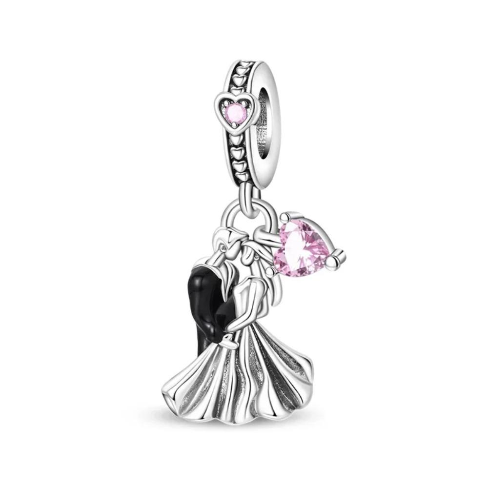 Nuovi Charm Ciondoli Cuore Rosa in Argento 925 per Bracciale Collana Gioielli Fai da Te Regalo di San Valentino per Lei