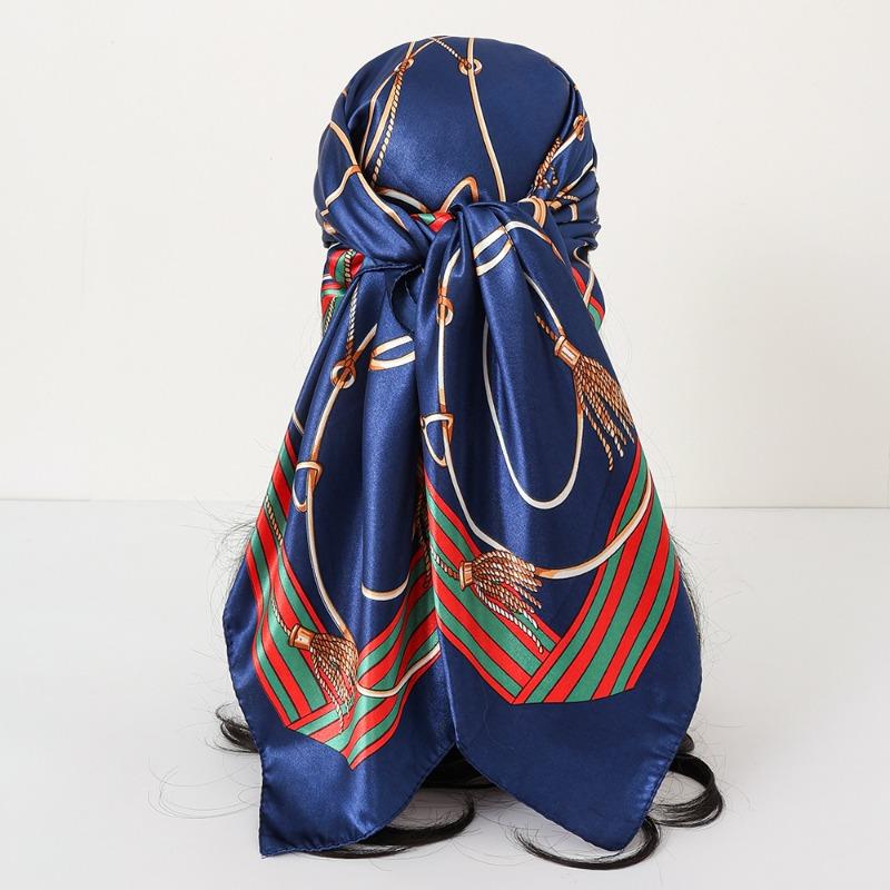 New cashew print silk scarf women's trend versatile shawl satin headscarf 90 square scarf scarf women