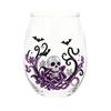 Pumpkin And Ghost Glassware Halloween Theme Glass Tumbler, Black Cat Skull Hand Painted Stemless Egg Shaped Cup, Spooky Lead-free for Party,