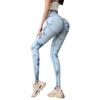 Pfirsichfarbene Batik High Waist Damen Yoga Hose - Schnelltrocknende Nahtlose Booty Fitness Leggings
