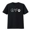 Funny Peace Sign Heart Paw Print Womens T Shirt Sarcastic Joke Black Vintage Washed Stretched Comfortable Slightly Unisex