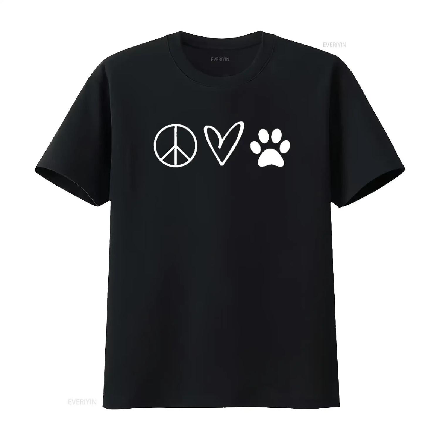 

Funny Peace Sign Heart Paw Print Womens T Shirt Sarcastic Joke Black vintage Washed Stretched Comfortable Slightly Unisex XXXXXL різнокольоровий