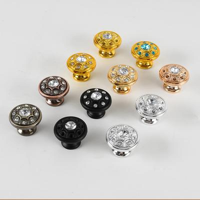 1pc Crystal Diamond-encrusted Wardrobe Handle Furniture Accessories Modern Minimalist Handle European Single-hole Drawer Handle.