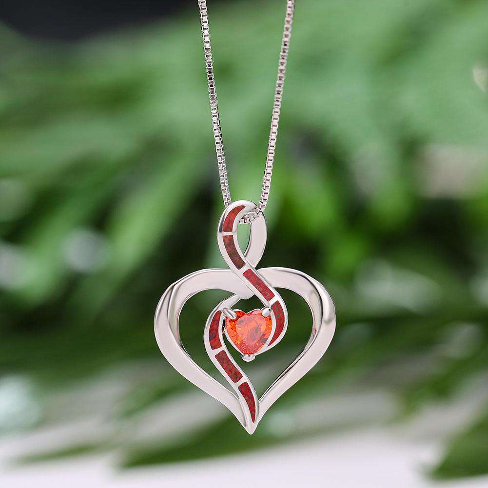 Fashionable Navy Blue Diamond Heart Shaped Blue Imported Necklace Womens Ins Style Light Luxury