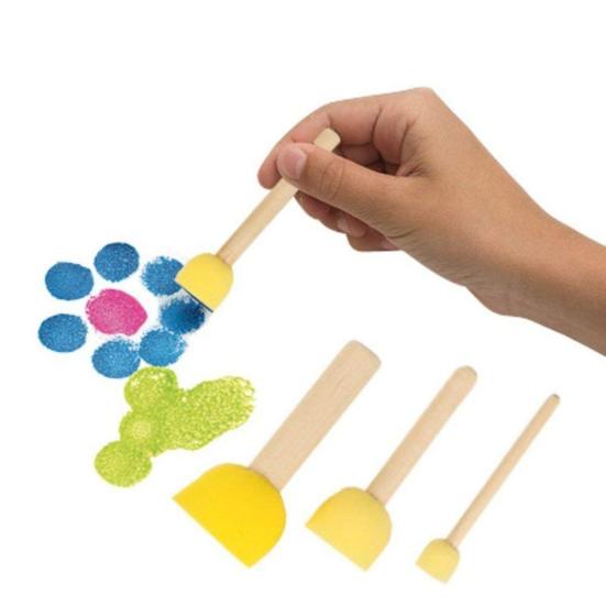 40Pcs/Set Round Foam Sponge Paint Brush Kids DIY Drawing Tools Painting Toy