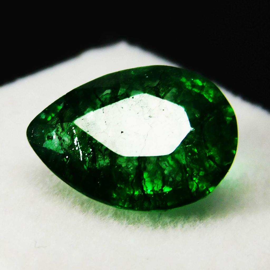 Natural Colombia EMERALD green Loose Gemstone PEAR Cut 8.15 Carat