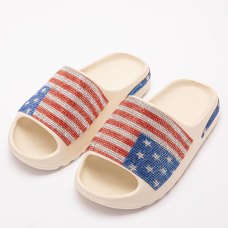 

Fashion Rhinestone Slippers Injection Molded Coconut Shoes Amazon Best Seller Home Footwear 36-37