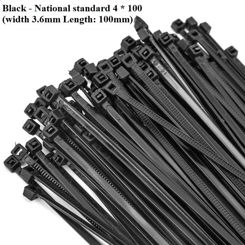 

100pcs Self-locking Nylon Cable Ties Adjustable Cables Wiring Harness Fastening Loop Home Office Wire Zip Ties 3mm*100mm/150mm 4*100,50pcs