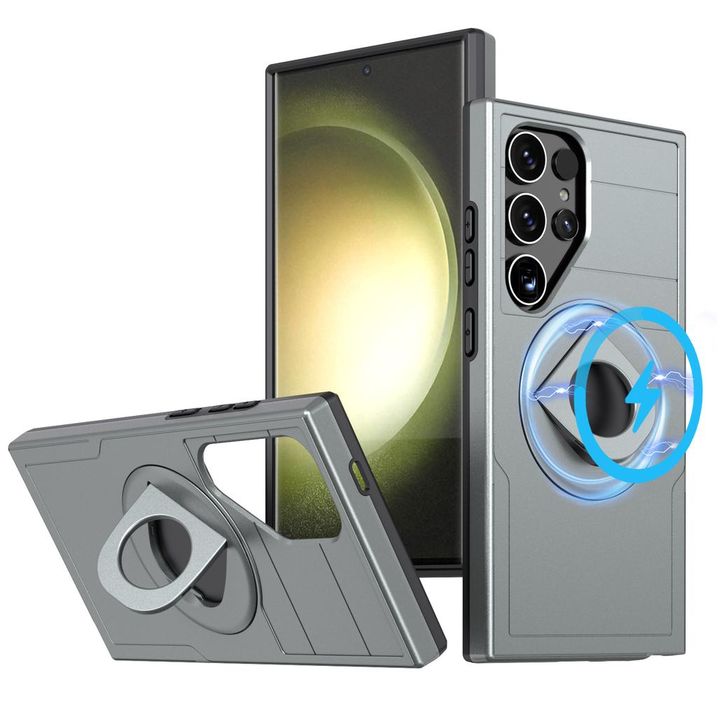 For Samsung Galaxy S24 S25 Ultra/S24 FE S25 Plus Plastic Hard Shell Lens Slide Cover Wireless Charging Magnetic Phone Case Shell