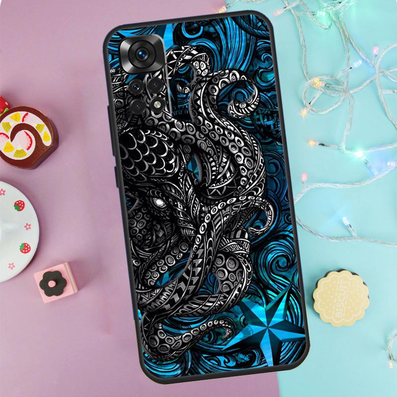 Sailing Compass Nautical Sea Turtle Case For Xiaomi Redmi Note 13 Pro 14 9 10 11 12 9S 10S 11S 12S Redmi 14C 10C 12C 13C Cover