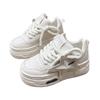 Autumn new thick-soled versatile board shoes women's fashion casual shoes student height increase leather surface white shoes women