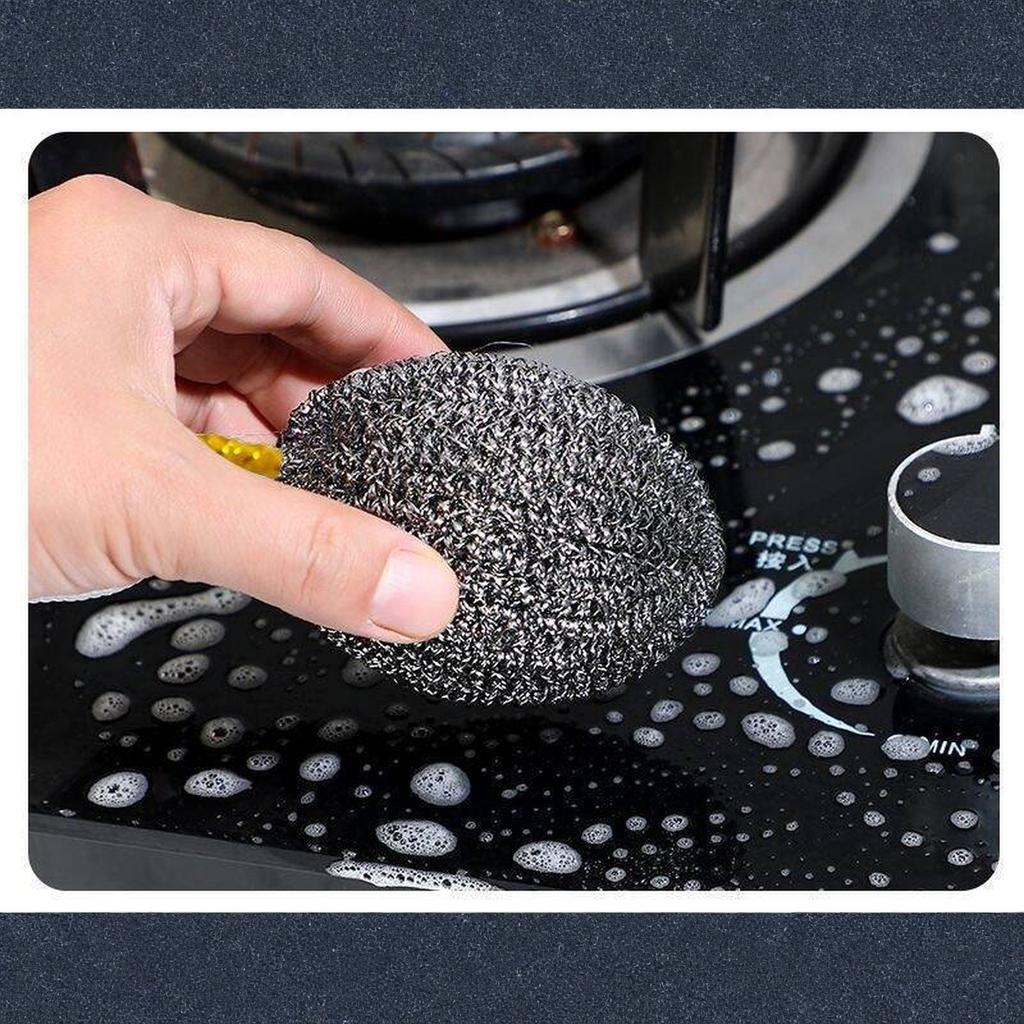 Stainless Steel with Hanging Rope, Non-Shedding Cleaning Ball for Kitchen Dishwashing