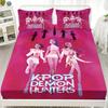 3pcsK-Pop Demon Hunters Printed Coreless Fitted Sheet Set Multi Size Soft Bed Cover Bedroom Bedding Decoration Machine Washable