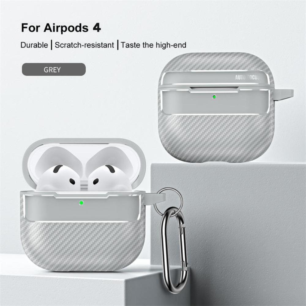 Carbon Fiber Armor Earphone Protective Case For Apple Airpods 4 3 1&2 Pro 2 2nd Gen Anti-Lost Hook Cover for Airpods Pro 3 2025