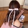 New Elegant Satin Long Tassel Ribbon Clips Women Vintage Simple Bow Hairpins Barrettes Korean Fashion Hair Accessories Gift