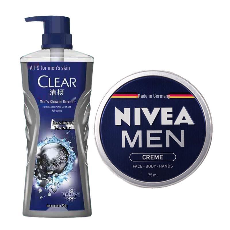 

Clear Men Oil Control Shower Gel & Nivea Men Moisturizing Cream Bundle