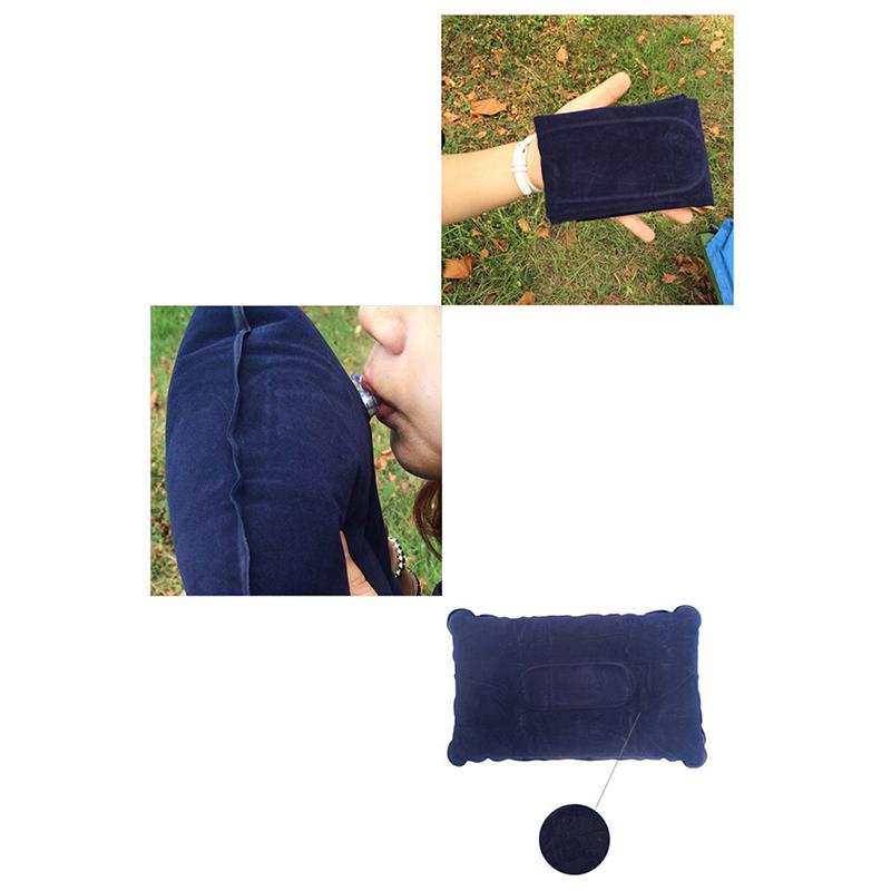 Inflatable Pillow For Camping Travel Pillowes Flocked Fabric Air Pillowes For Comfortable, Ergonomices Inflating Pillowes