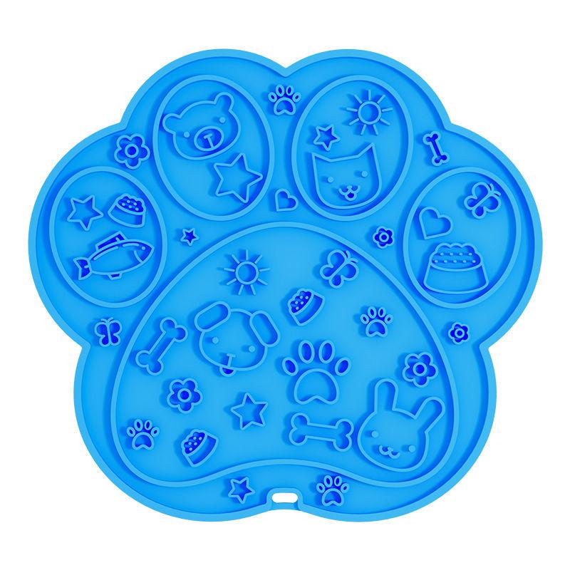 

Коврик для лизания Slow Food для домашних животных, миска для медленной еды, нескользящая протекающая тарелка для кошек [Blue Dog Paw]