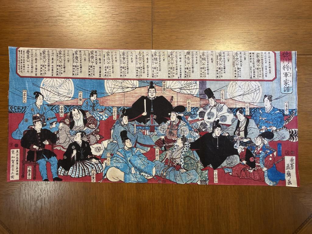 Prints from All Times and Tenugui Utagawa Tokugawa Shogunate Family Genealogy Ukiyo-e Places, (hand Towel), Yoshitora,