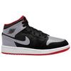 Scarpe da Ginnastica per Bambini Air Jordan 1 Mid GS Bred Shadow Nero Rosso Fuoco Bianco DQ8423-006