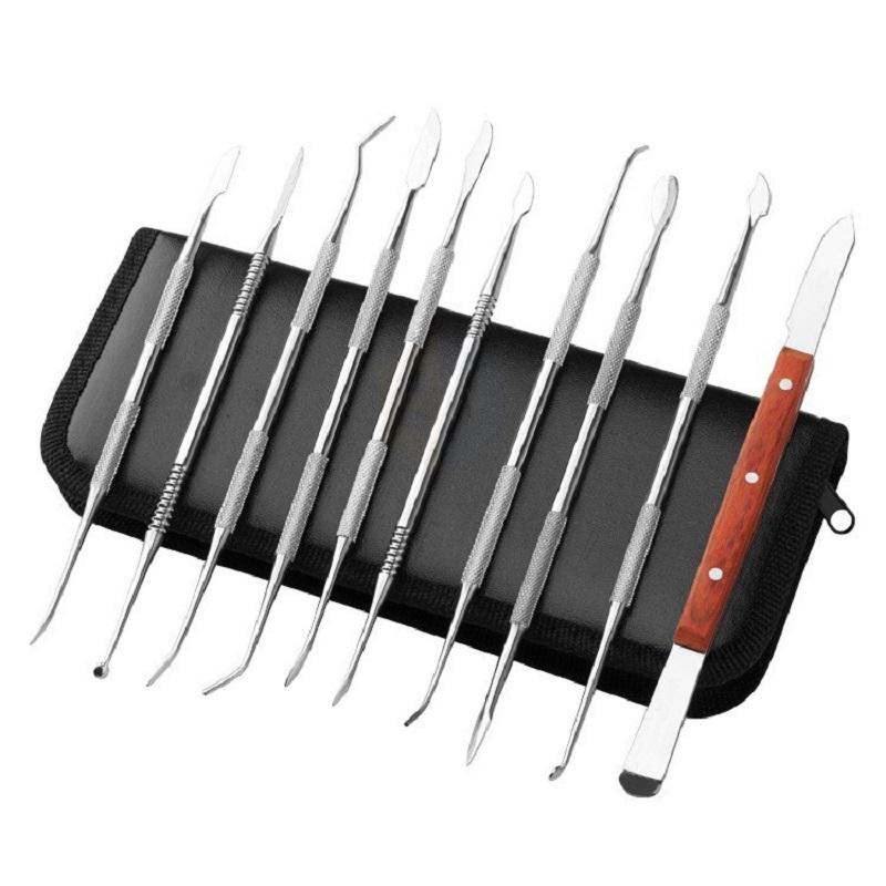 

10 PCS Wax Carving Tools Dental Waxing Instruments with Case, Stainless Steel Wax Carvers Set