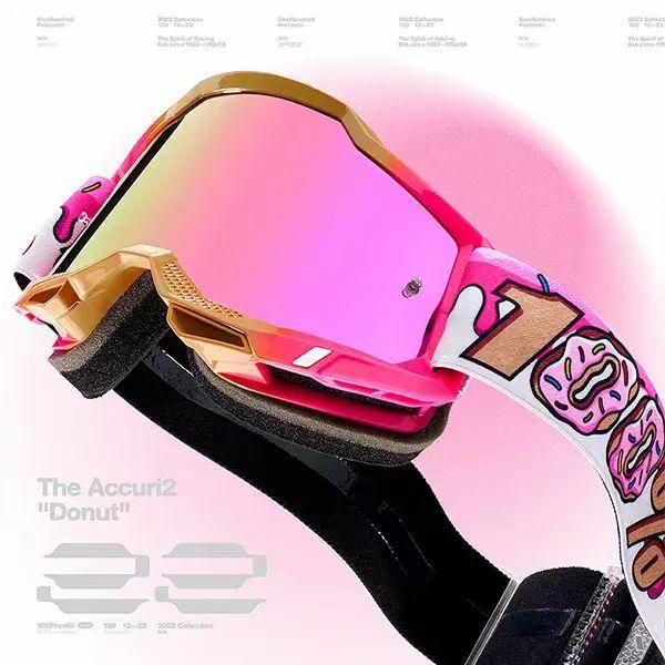 Nuovi % Occhiali da Motocross Telaio Completo TPU Stile Ciambella Outdoor Ciclismo Sci MX Antivento- Sabbia Occhi Protezione Intercambiabili