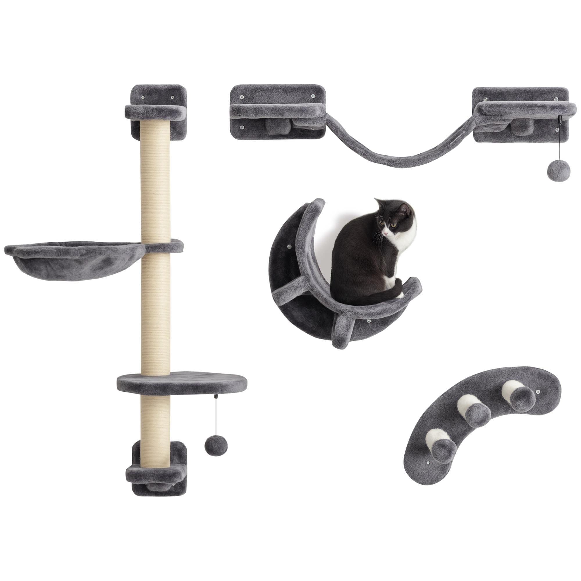 Four-Piece Cat Wall Furniture, with Hammock