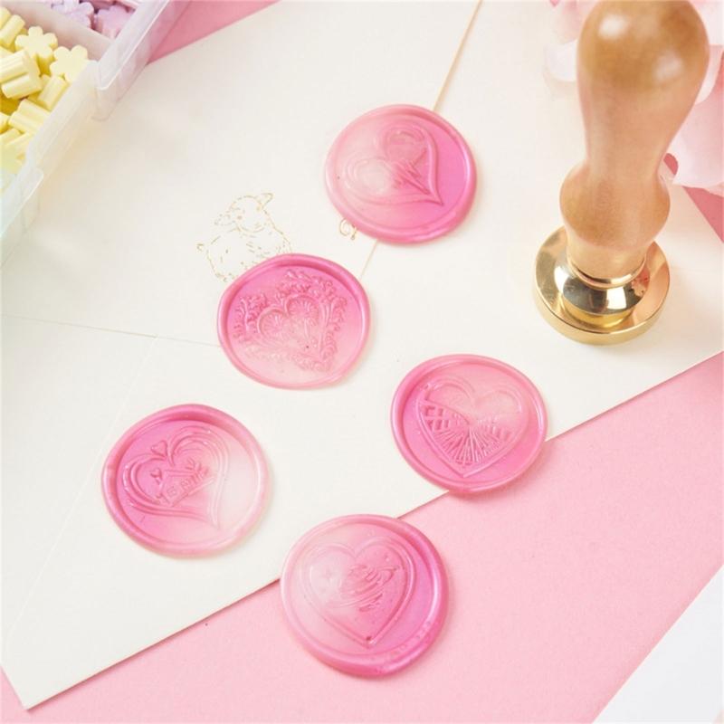 2Pcs Love Heart Seal Stamp, Wedding Themed Seal Stamp Head for Seal Invitations, Valentines Card, Package Embellishment