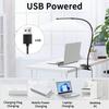 10W LED Desk Lamp with Clamp Dimmable Clip On Reading Light 10 Brightness Level 3 Lighting Modes Flexible Study Table Lamp USB