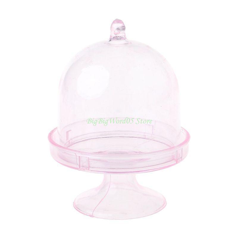 24TE Mini Cake Stand Cupcake Box Wedding Favor Party Plastic Candy Box Transparent