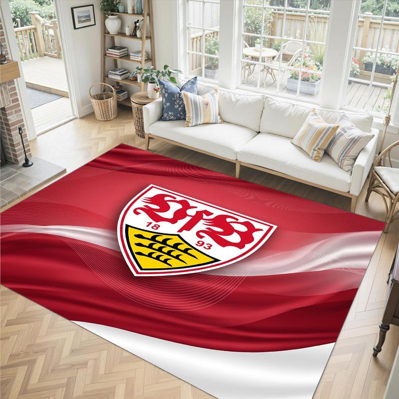 VfB Stuttgart Design Crystal Velvet Carpet Cozy Non?Slip Printed Rug For Bedroom Living Room Entrance