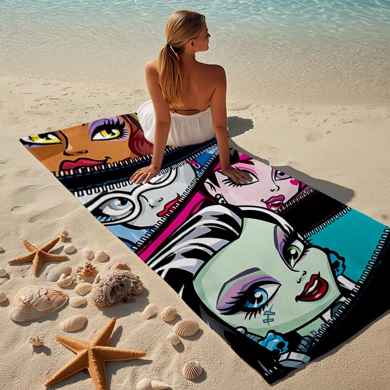 Proof Beach Towel with a Monster High1 Pattern - Soft,absorbent,quick-drying,machine Washable - Perfect for Swimming,camping,bathing