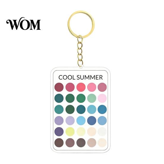Personal Color Palette 2Pcs Keychain Pendant, Clear Acrylic Season Analysis Swatches Spring Summer Fall Winter Colors Keychain, Card, Gifts