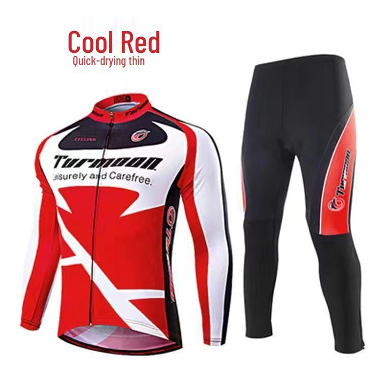 

Unisex Quick-Dry Long Sleeve Cycling Jersey & Pants Set for Spring/Autumn - Breathable Thin Style for Road & Mountain Biking 5XL