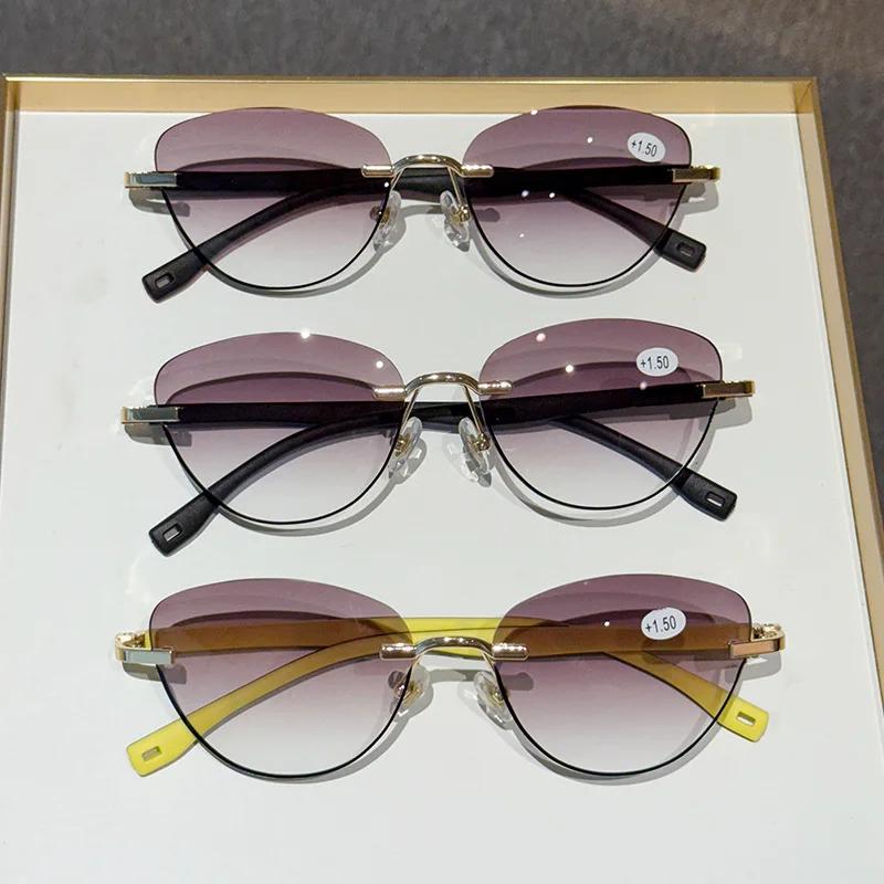 Retro Cat-eye Presbyopia Glasses Fashionable Outdoor Sports Sun Protection Men's and Women's Reading Glasses Diopter To +4.0