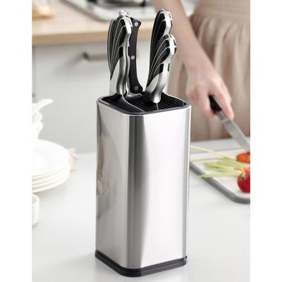 Square Stainless Steel Water-draining Knife Block Knife Holder Knife Storage Box