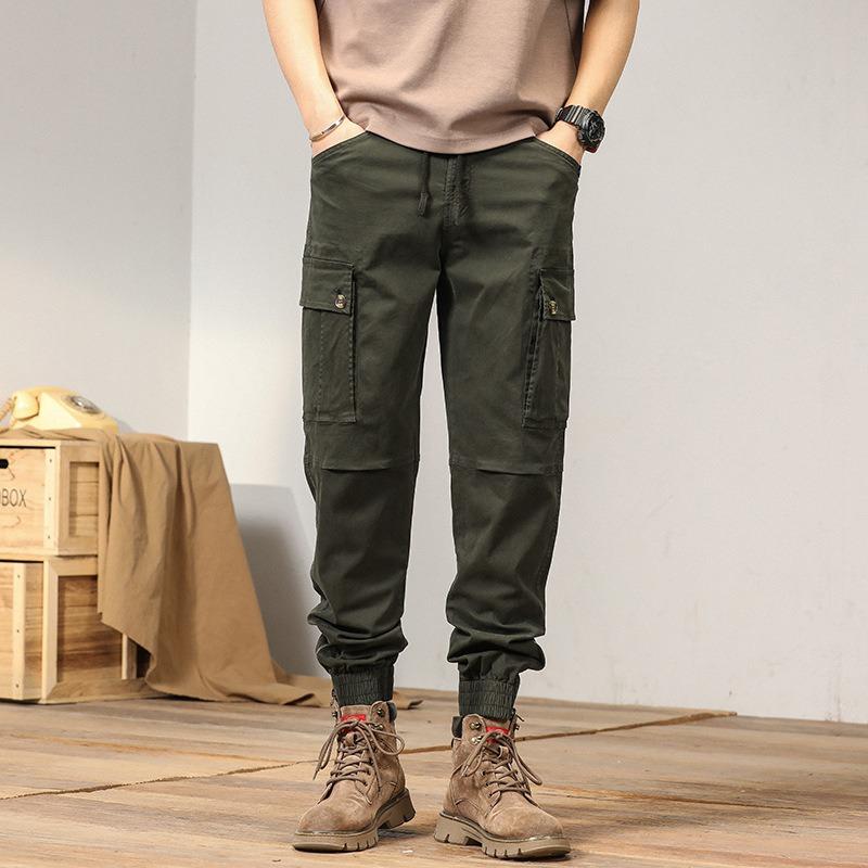 Men's Overalls Loose Retro Pants Men's Trendy Brand Loose Tied Feet Versatile High-end Men's Casual Pants