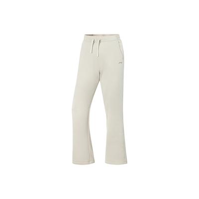 Li Ning Fitness Series Thermal Lock Warm Dry Logo Casual Knitted Sports Pants Women Pants AKLV818-2