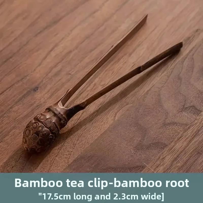 Verbrühschutz Teetassenklemmen Kung Fu Set Zubehör Blattpinzette Bambusklemme Natürliche Wurzel Einzelne Zuckerzange Teegeschirr Küche