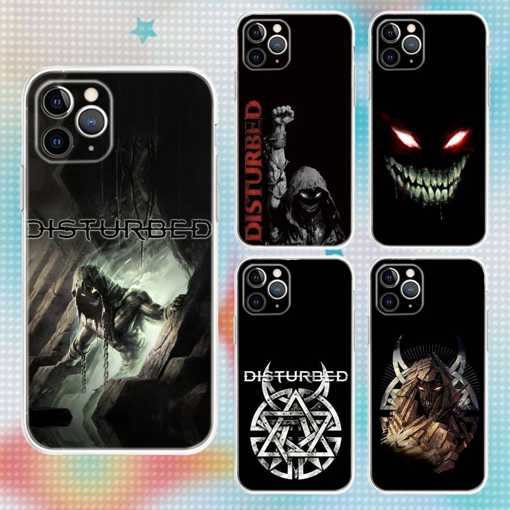 D-Disturbed The Sickness For iPhone 17,16,15,14,13,12,11,Air,X,XR,Pro,Max,Plus Transparent Clear Cover