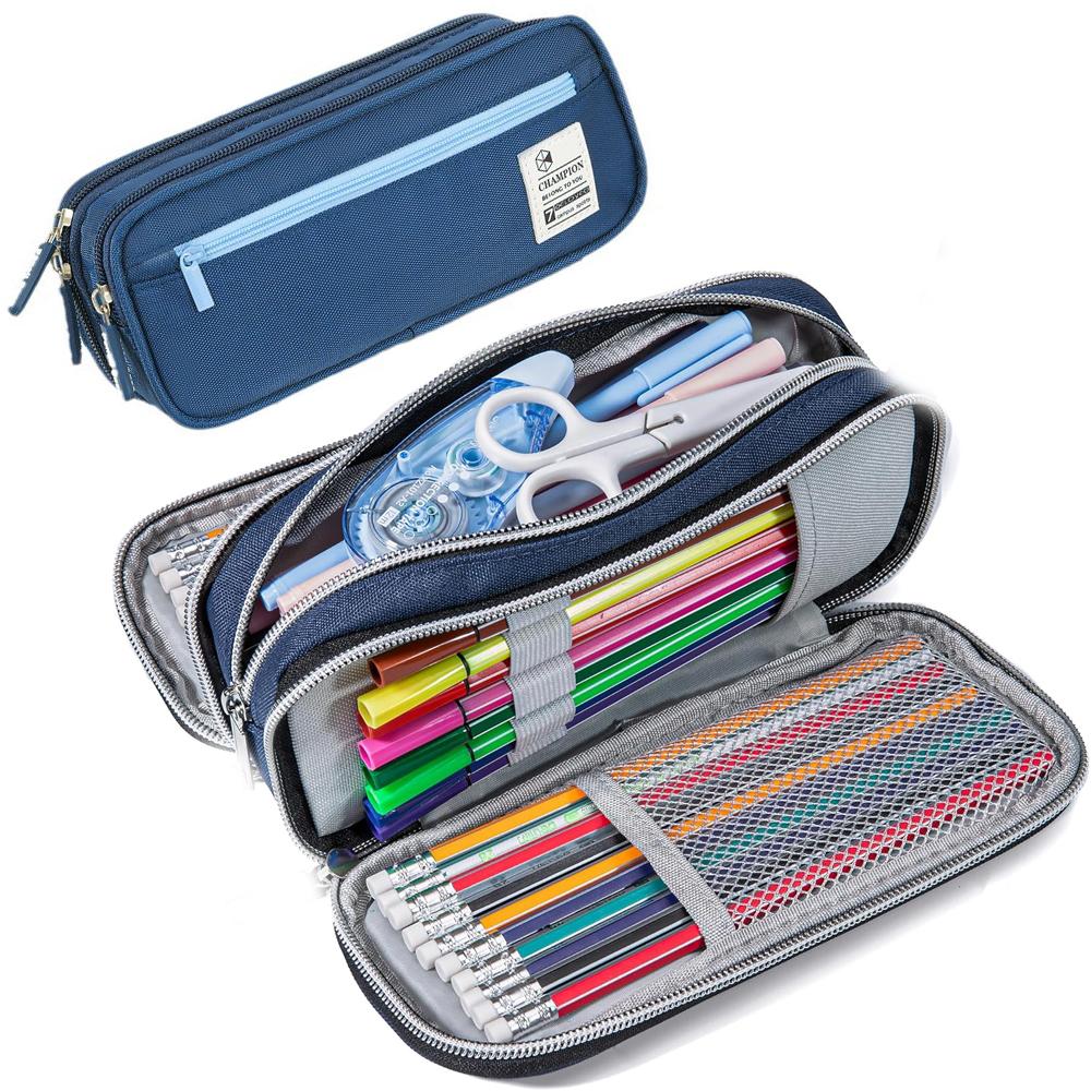 Large Capacity Pencil Case Organizer, Multifunctional Extra Big Pencil Pouch withCompartmens, Travel Simple Stationery Pen Bag,