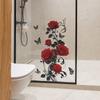 Kreative Retro Rote Rose Schmetterling Badezimmer Dekoration und Verschönerungsaufkleber