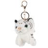 Alipis White Tiger Plush Keychain, White Tiger Mascot, Bag Charm, Cute Fluffy Animal Strap, Keys, Backpack Decoration, Gift (11cm)
