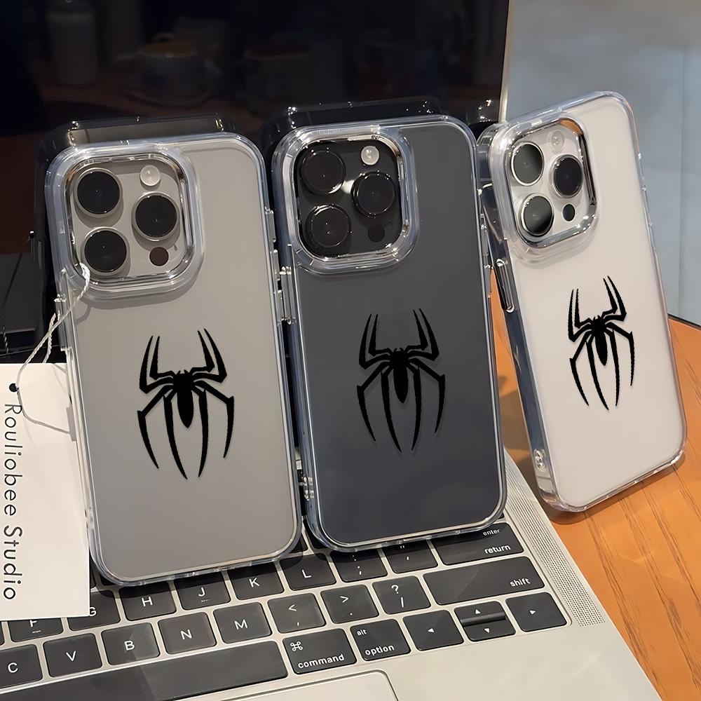 Spider Pattern Phone Case For Iphone 17 Pro Max Air 16 Pro Max 15 Pro 14 13 12 11 17E 16E Transparent Soft Protective Cover