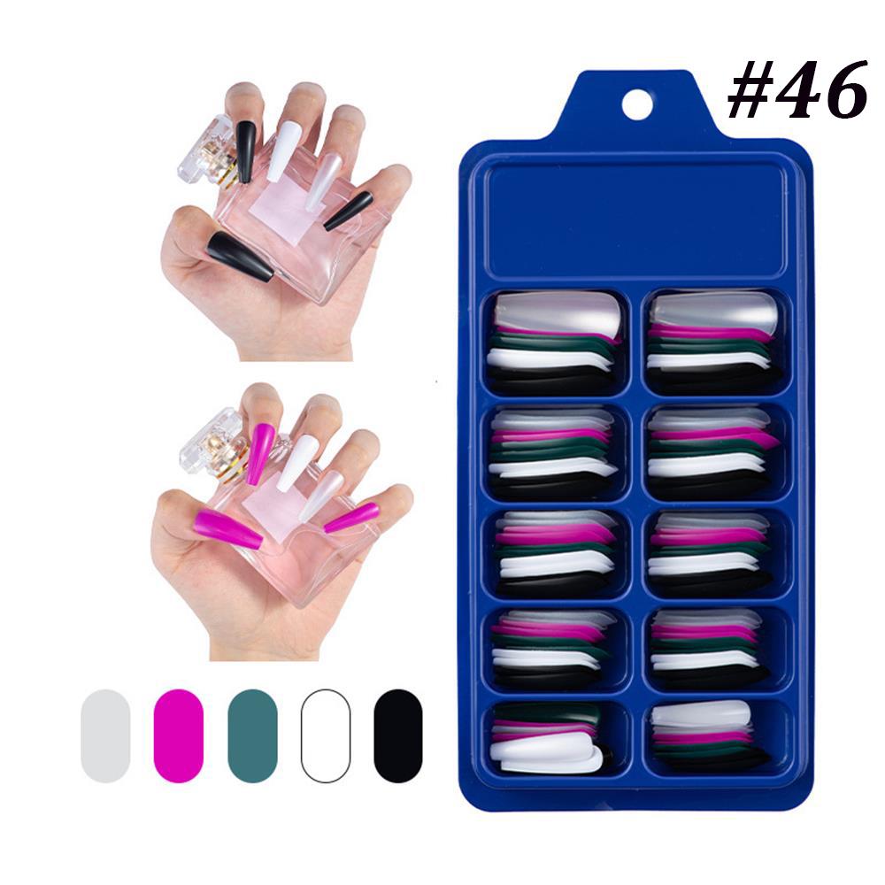 24/100Pcs Candy Color False Nail Tips Full Cover Matte Acrylic Ballerina Fake Nails Tip DIY Beauty Manicure Extension Tools
