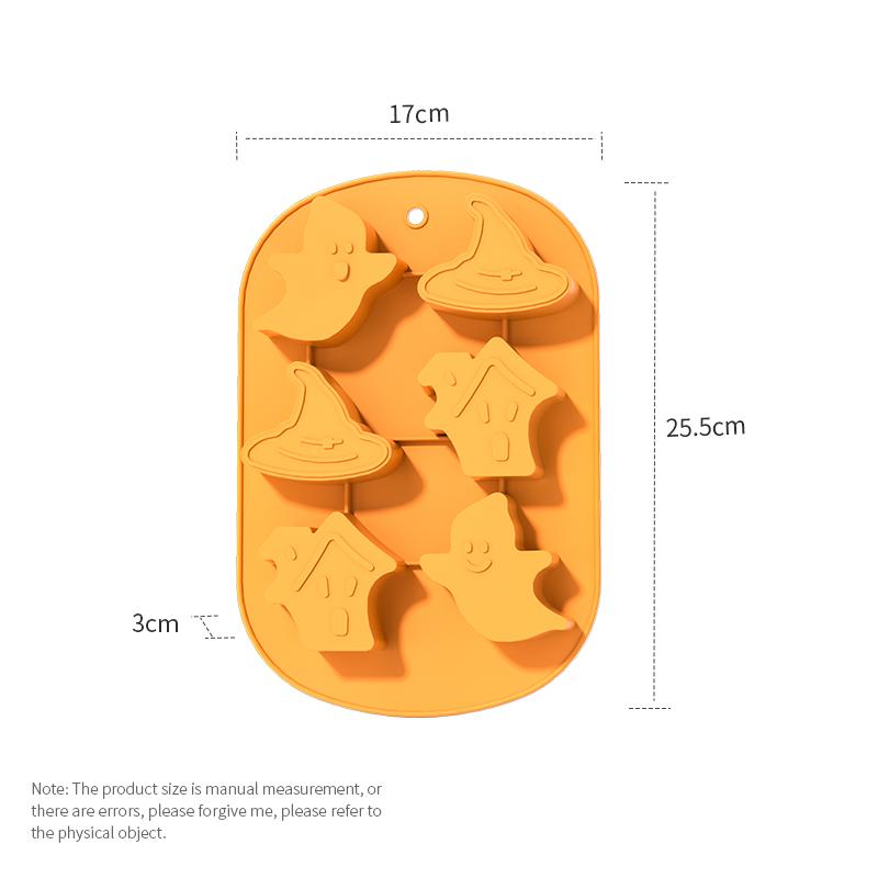 Pumpkin Silicone Halloween Cake Chocolate Mould Silicone with Ghost Pumpkin Bat & Witch Hat Cookie Mold for Ice Cube Baking Mold