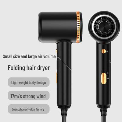 High-Power Folding Hair Dryer with Negative Ions - US Standard for Salon & Home
