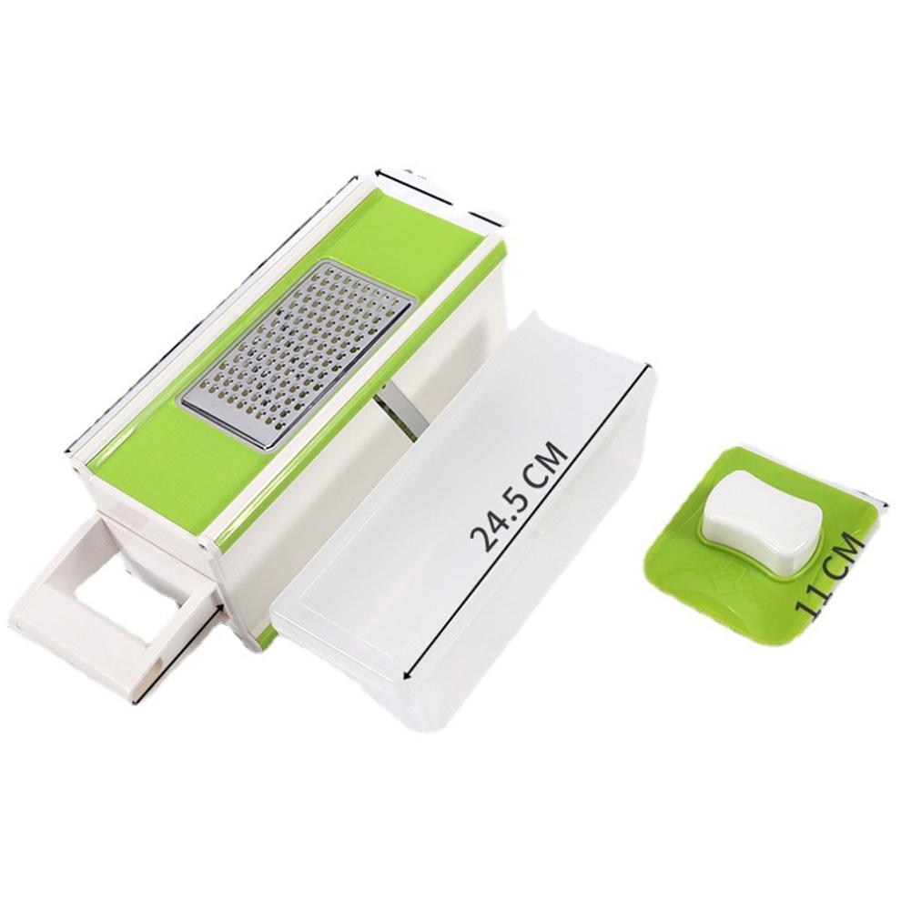 Multifunctional Vegetable Slicer, Cheese Grater For Kitchen, Easy To Clean Stainless Steel Mandoline Slicer With Protective Handguard, Clear