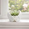 Angel Wings Planter, 3D Printed Decorative Flowerpot, White Feathered Wings Plant Pot for Succulents Small Plants