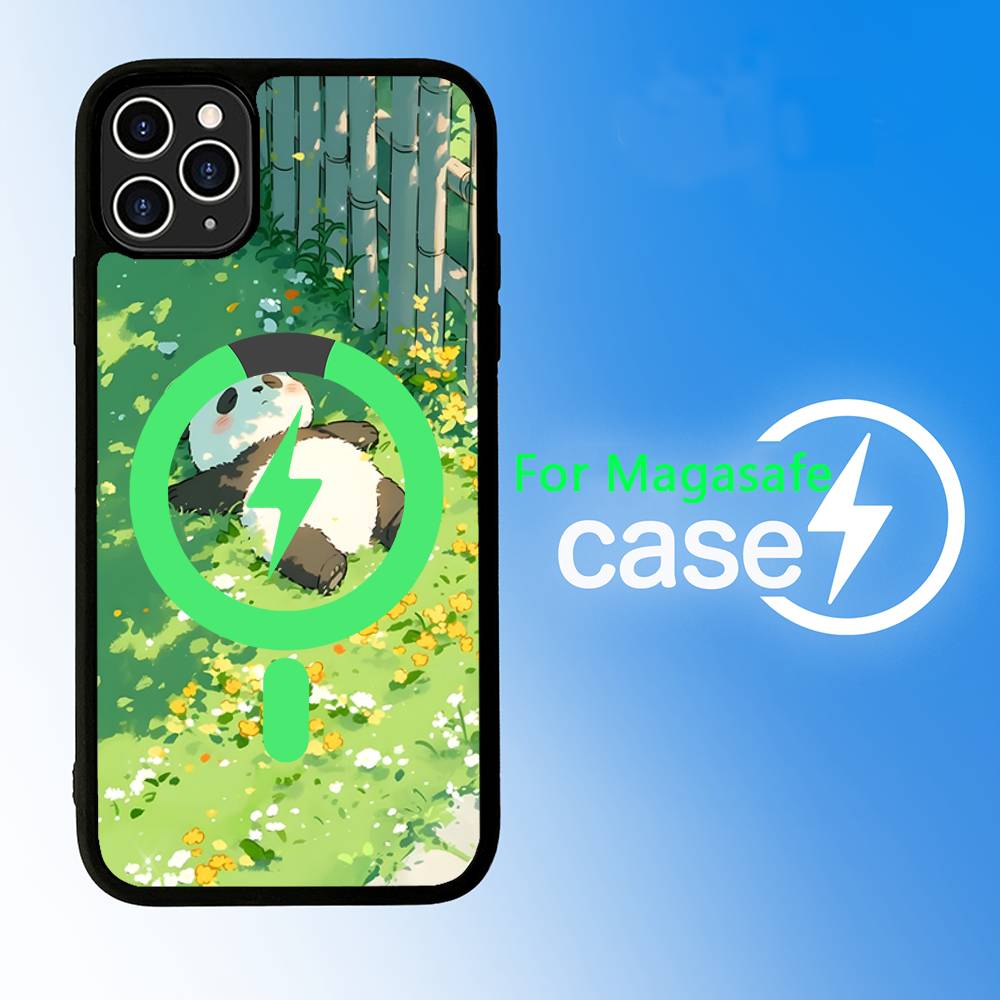 Ver Aesthetic Panda Cute For Magsafe Magnetic Phone Case For IPhone 17 16 15 14 Plus 13 12 11 Pro Max Air Cover